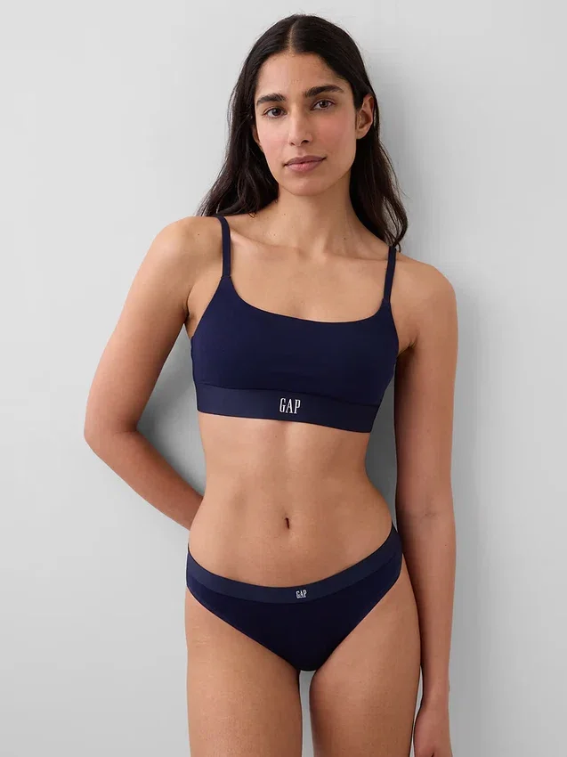 Bralette i ekologisk stretchbomull med logotyp