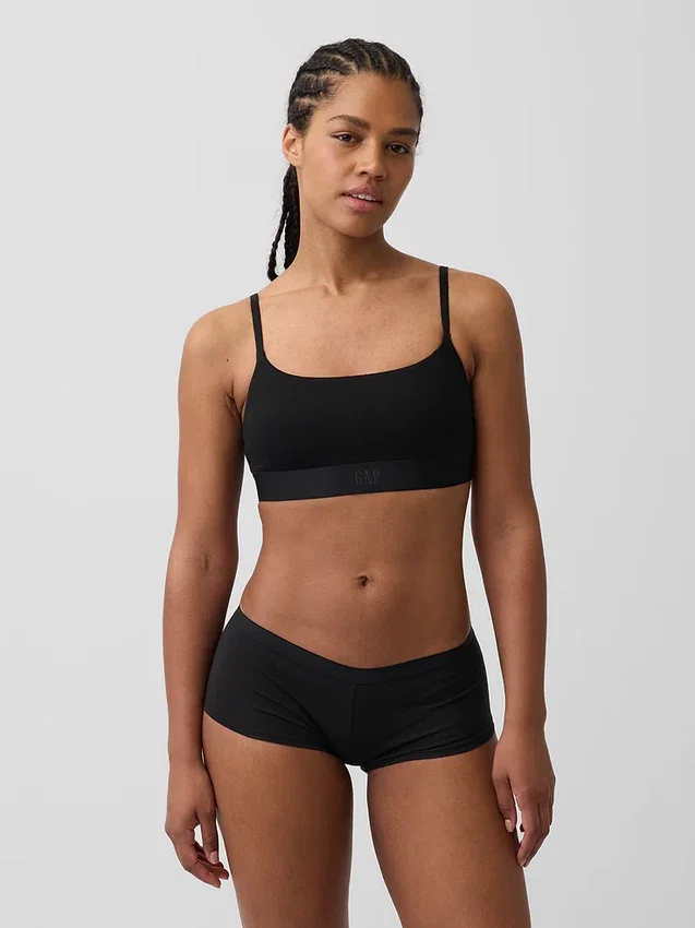 Bralette i ekologisk stretchbomull med logotyp