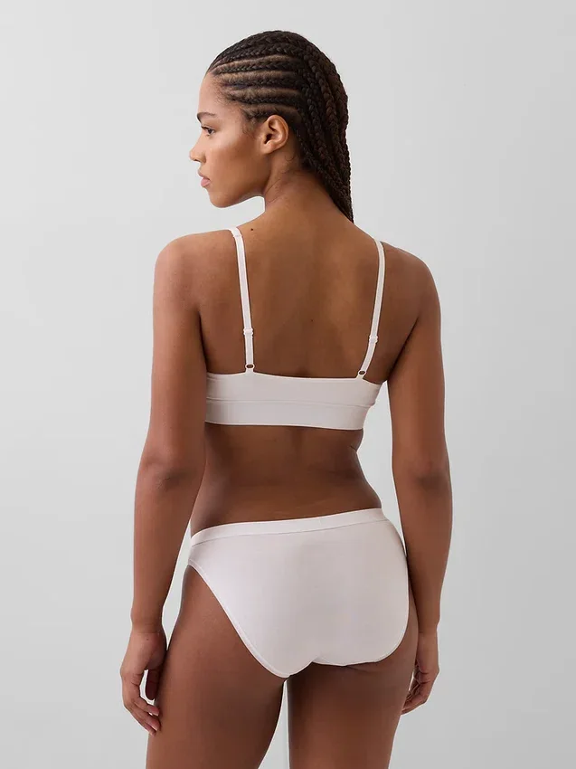 Bralette i ekologisk stretchbomull med logotyp