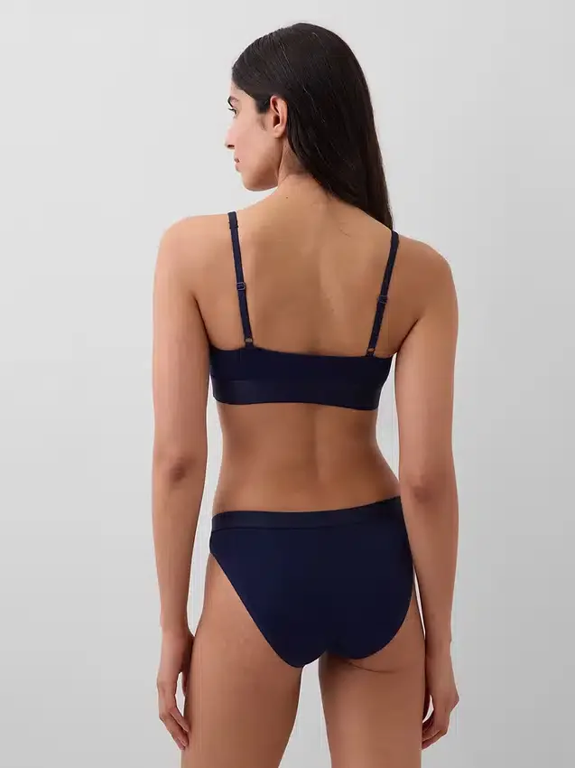 Bralette i ekologisk stretchbomull med logotyp