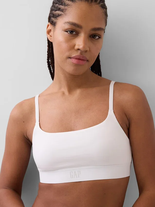 Bralette i ekologisk stretchbomull med logotyp
