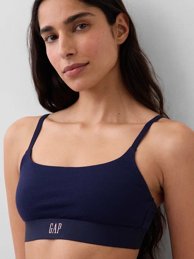 Bralette i ekologisk stretchbomull med logotyp