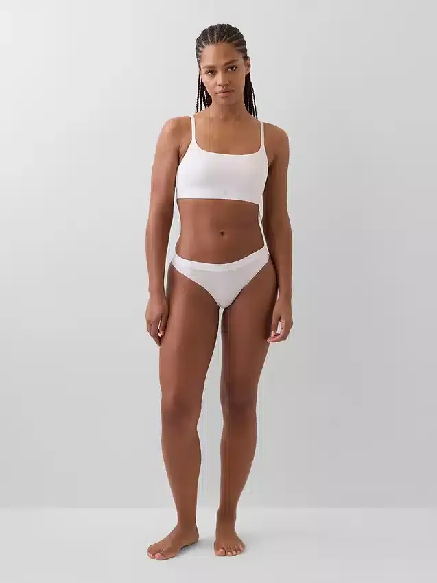 Bralette i ekologisk stretchbomull med logotyp