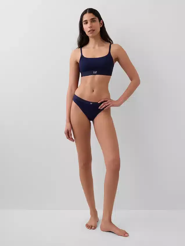 Bralette i ekologisk stretchbomull med logotyp