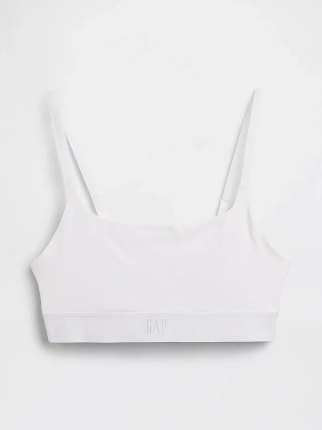 Bralette i ekologisk stretchbomull med logotyp