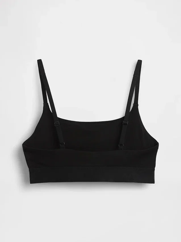 Bralette i ekologisk stretchbomull med logotyp