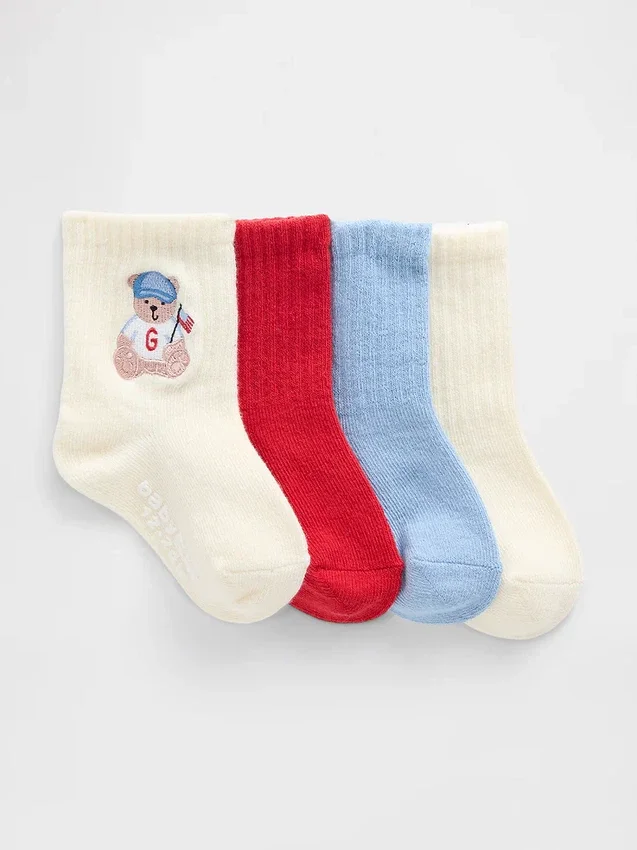 Brannan Bear Americana-strumpor för småbarn (4-pack)