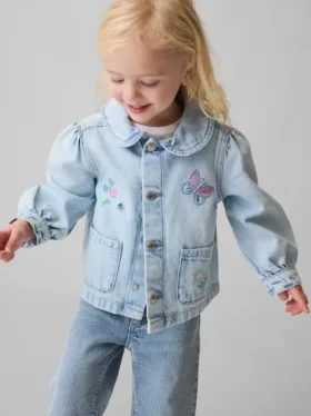 Broderad arbetsjacka i denim för Baby & Småbarn