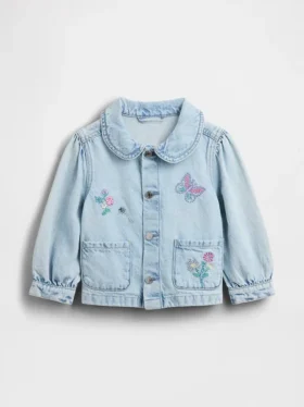 Broderad arbetsjacka i denim för Baby & Småbarn