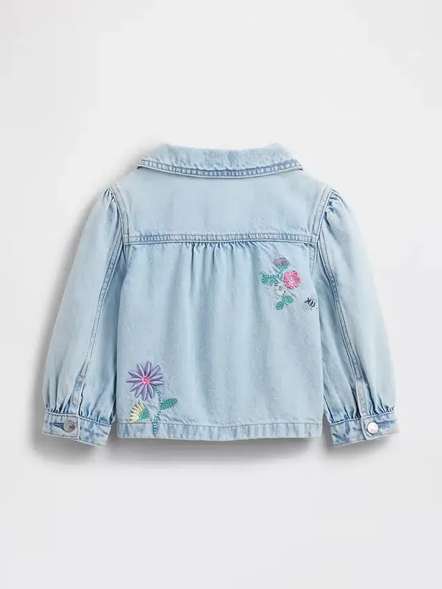 Broderad arbetsjacka i denim för Baby & Småbarn