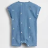 Broderad Brannan Bear-denimoheldress för spädbarn