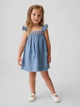 Broderad denimklänning för Baby & Småbarn