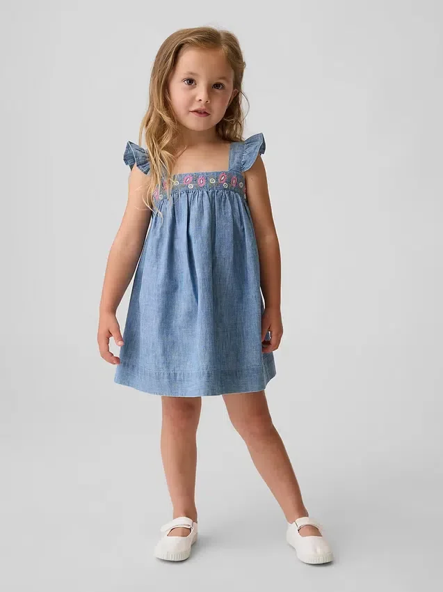 Broderad denimklänning för Baby & Småbarn