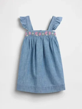 Broderad denimklänning för Baby & Småbarn