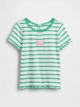 Broderad ribbad T-shirt för Baby & Småbarn