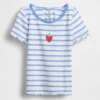 Broderad ribbad T-shirt för Baby & Småbarn