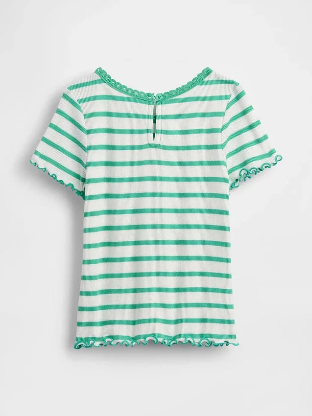 Broderad ribbad T-shirt för Baby & Småbarn