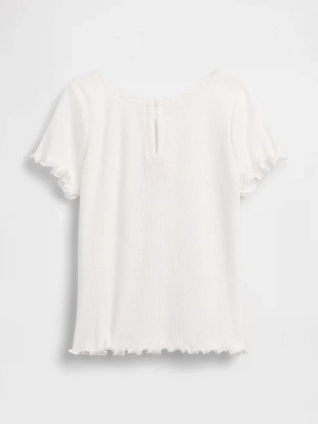 Broderad ribbad T-shirt för Baby & Småbarn