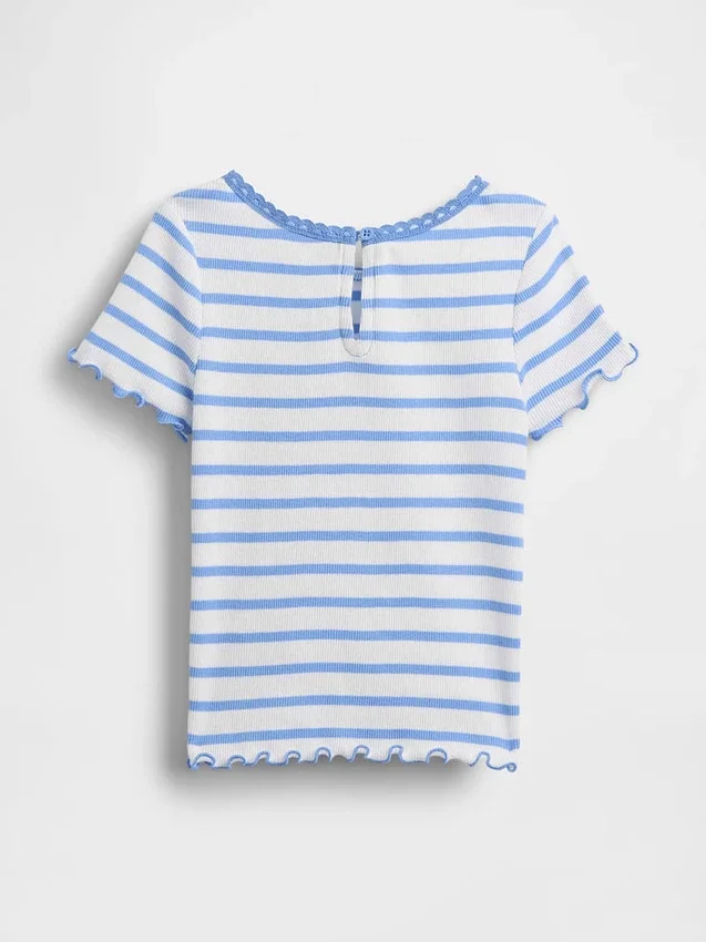 Broderad ribbad T-shirt för Baby & Småbarn