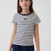 Broderad ribbad T-shirt för barn
