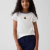 Broderad ribbad T-shirt för barn