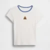 Broderad ribbad T-shirt för barn