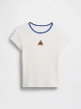 Broderad ribbad T-shirt för barn