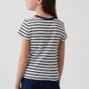Broderad ribbad T-shirt för barn