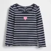 Broderad T-shirt med grafiskt tryck i ribbad bomull för Baby & Småbarn