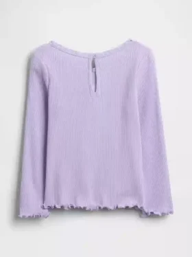 Broderad T-shirt med grafiskt tryck i ribbad bomull för Baby & Småbarn