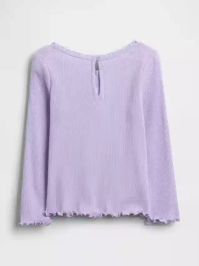 Broderad T-shirt med grafiskt tryck i ribbad bomull för Baby & Småbarn