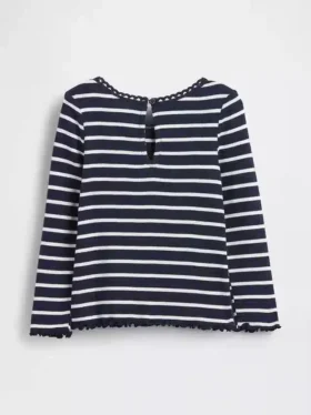 Broderad T-shirt med grafiskt tryck i ribbad bomull för Baby & Småbarn