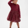 Bubbelklänning i blandade material för Baby & Småbarn