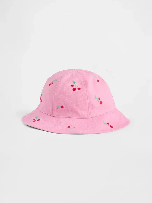 Buckethat för småbarn med körsbärsmotiv