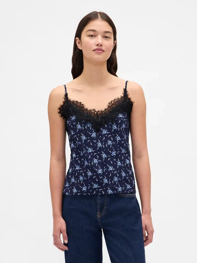 Camisole med spetskant