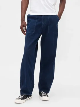 Canvas-jeans med baggy passform