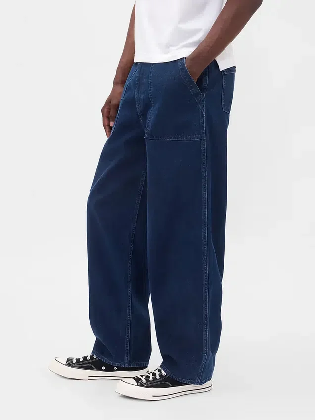 Canvas-jeans med baggy passform