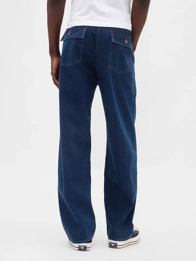 Canvas-jeans med baggy passform