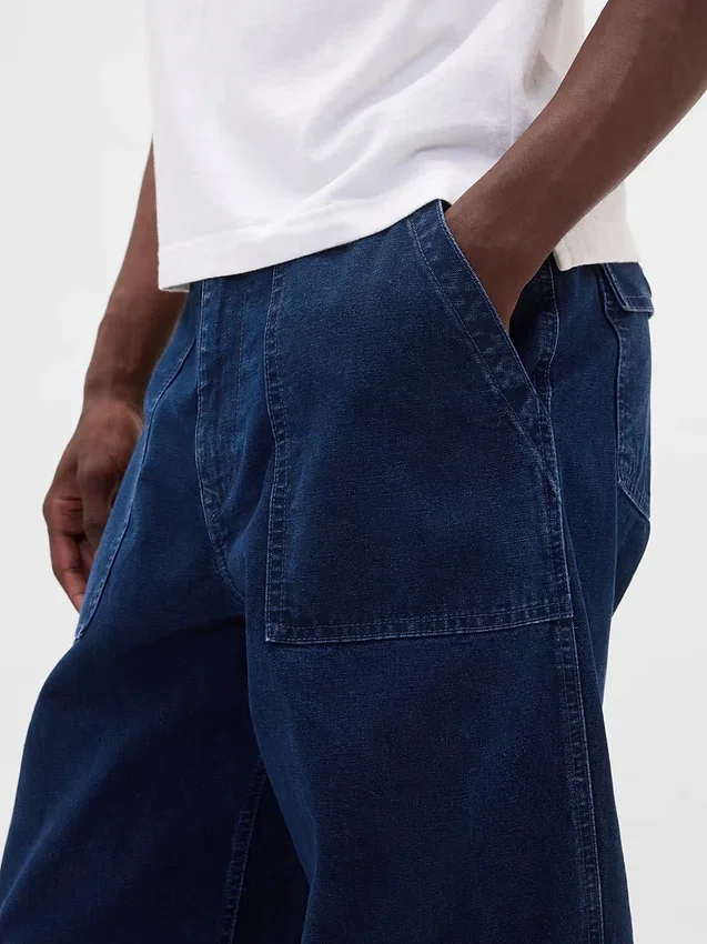 Canvas-jeans med baggy passform