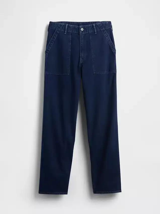 Canvas-jeans med baggy passform