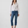 Capri-jeans med hög midja