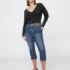 Capri-jeans med hög midja