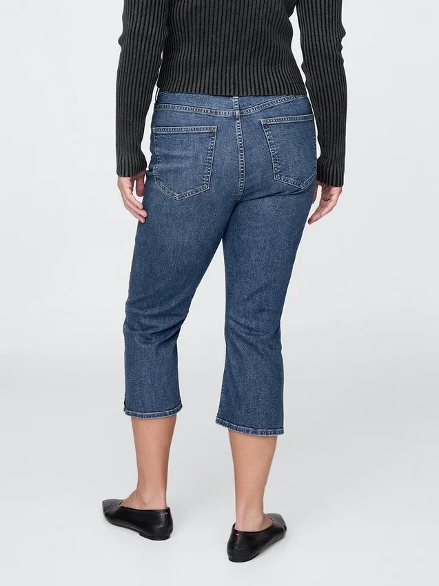 Capri-jeans med hög midja