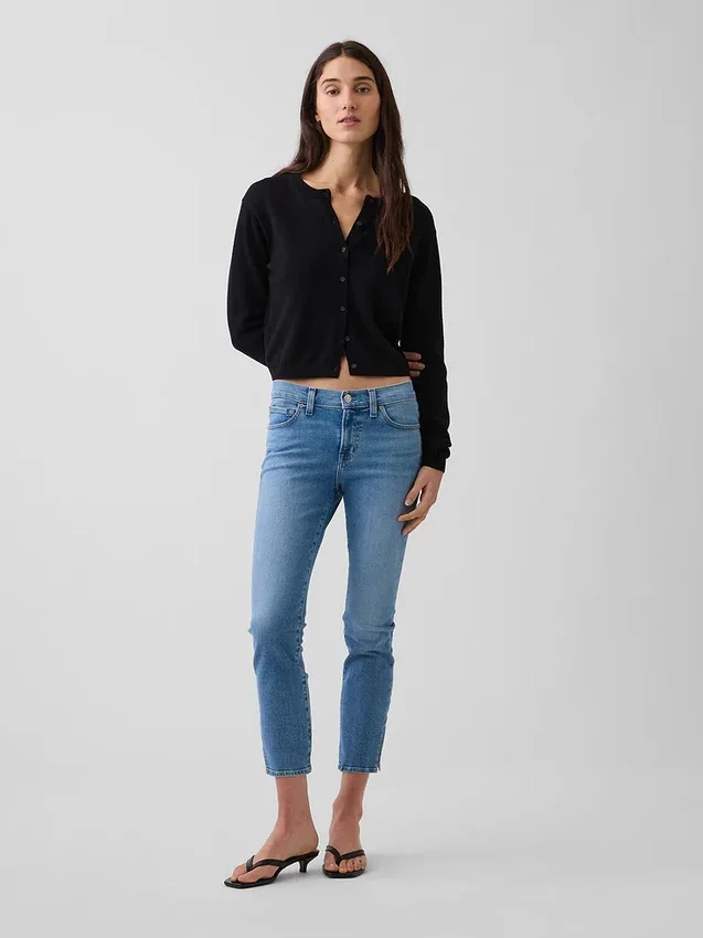Capri-jeans med låg midja