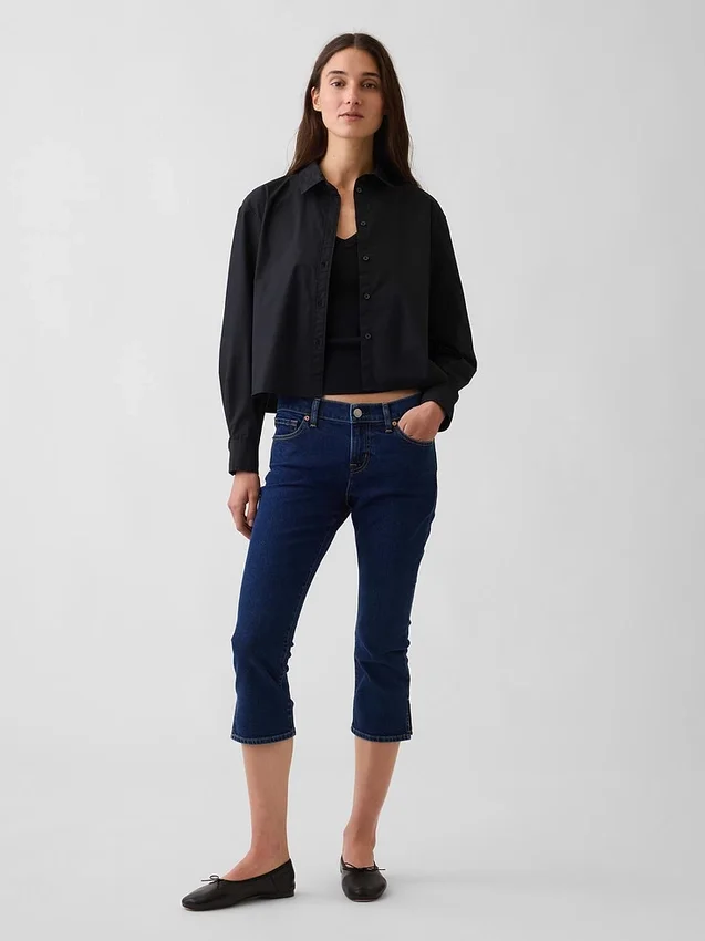 Capri-jeans med låg midja