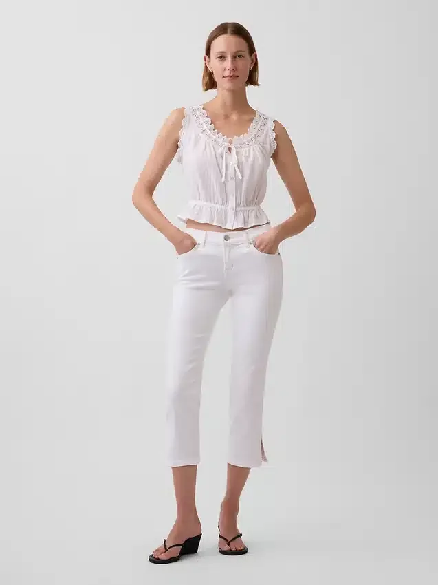 Capri-jeans med låg midja