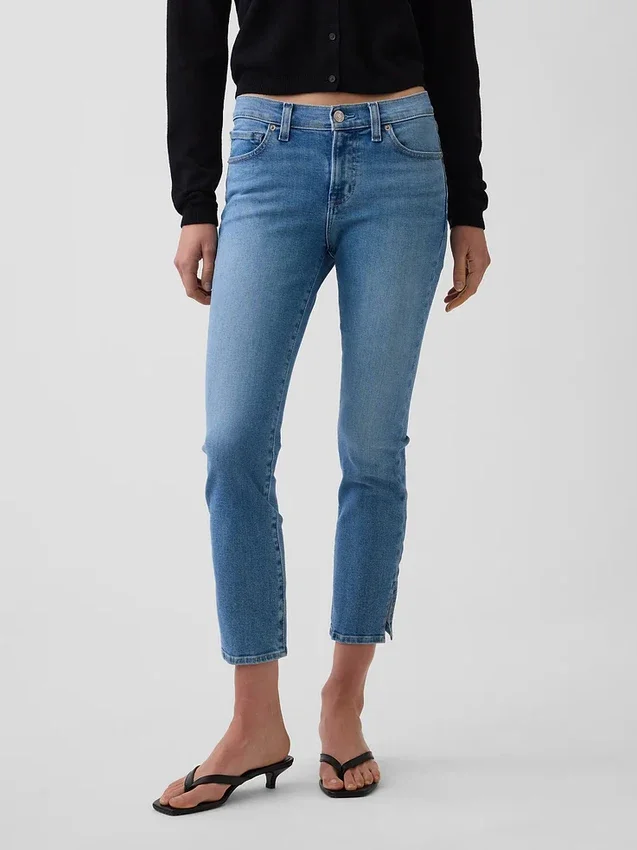 Capri-jeans med låg midja