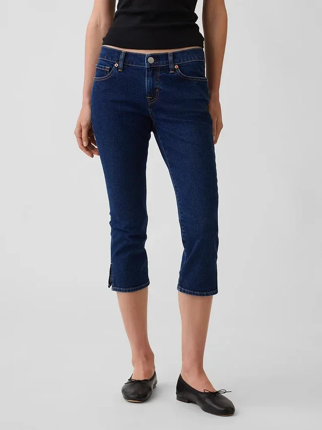 Capri-jeans med låg midja