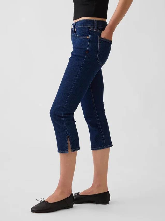 Capri-jeans med låg midja