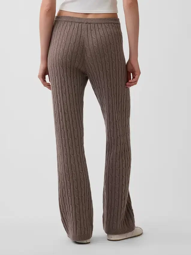 CashSoft-byxor i kabelstickat med bootcut-passform